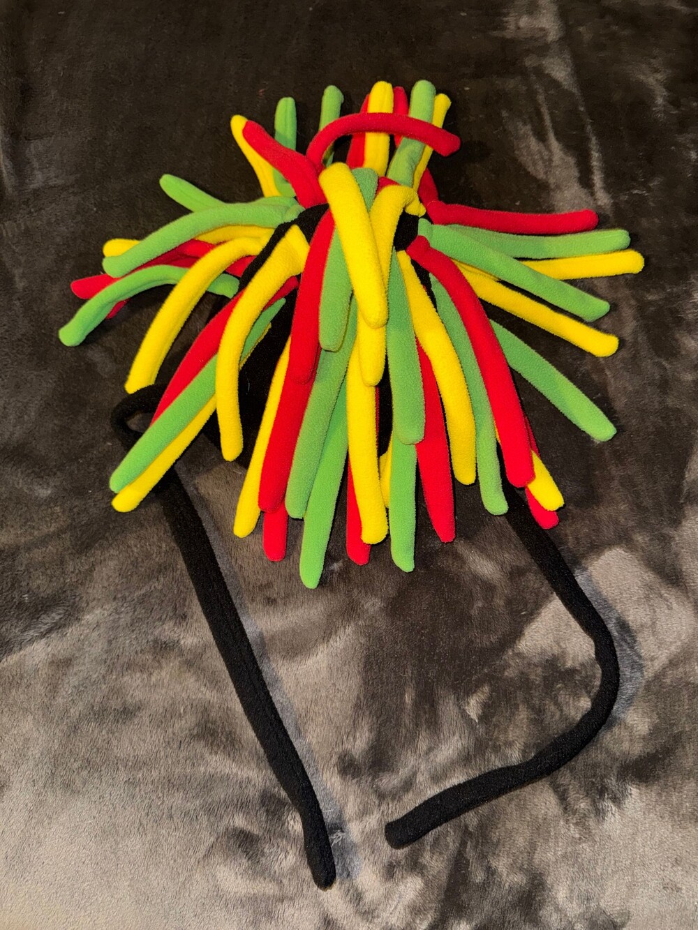 Mental Fleece Hat One Size Black Red Yellow Green Dreadlock Style